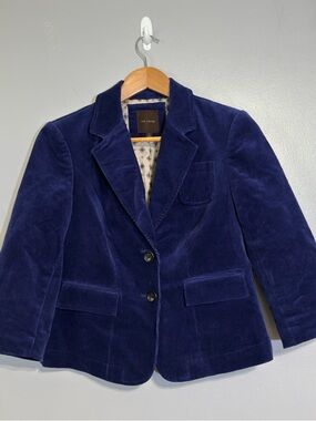 The Limited Womens Sz S Royal Blue Corduroy Blazer